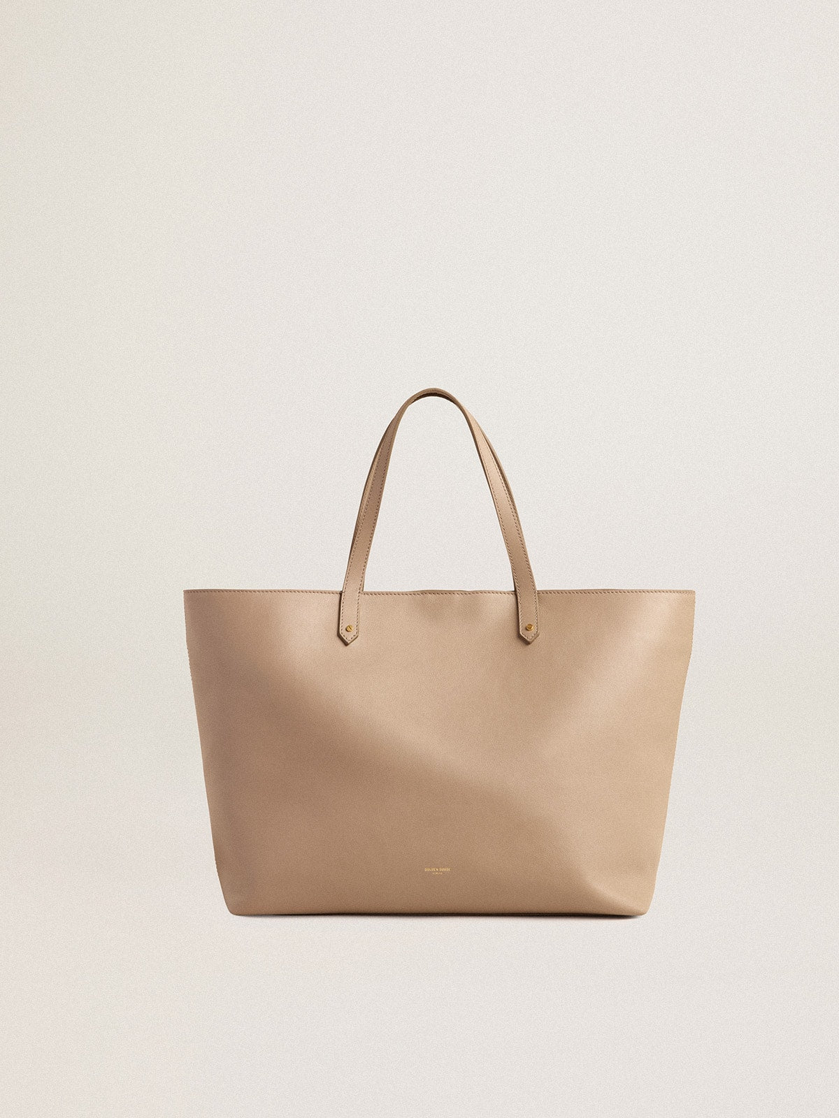 Dove-gray Pasadena Bag in smooth leather with gold logo| Golden Goose