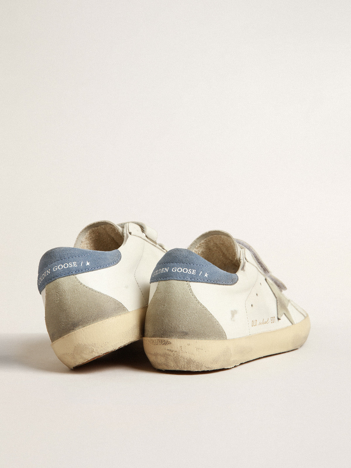 Old School with ice-gray suede star and light blue heel tab| Golden Goose