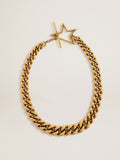 Necklace in antique gold decreasing chain with star-shaped clasp| Golden Goose