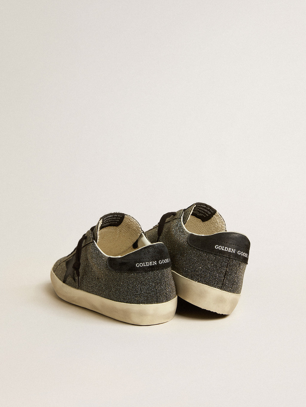 Men's Super-Star in black Swarovski crystals with black suede star| Golden Goose