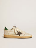 Women's Ball Star with black leather star and green leather heel tab| Golden Goose