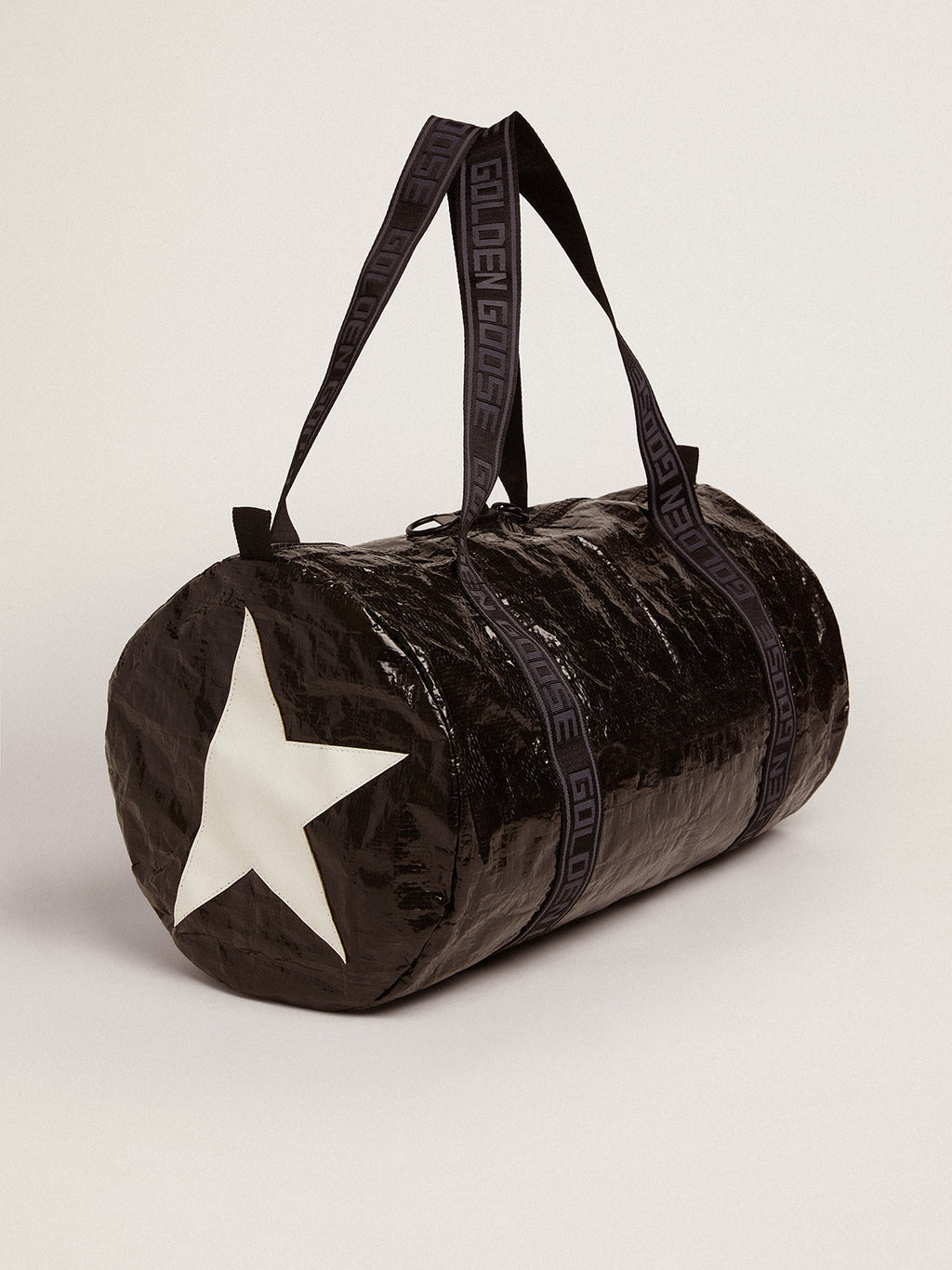Star Collection black duffle bag with side white stars| Golden Goose