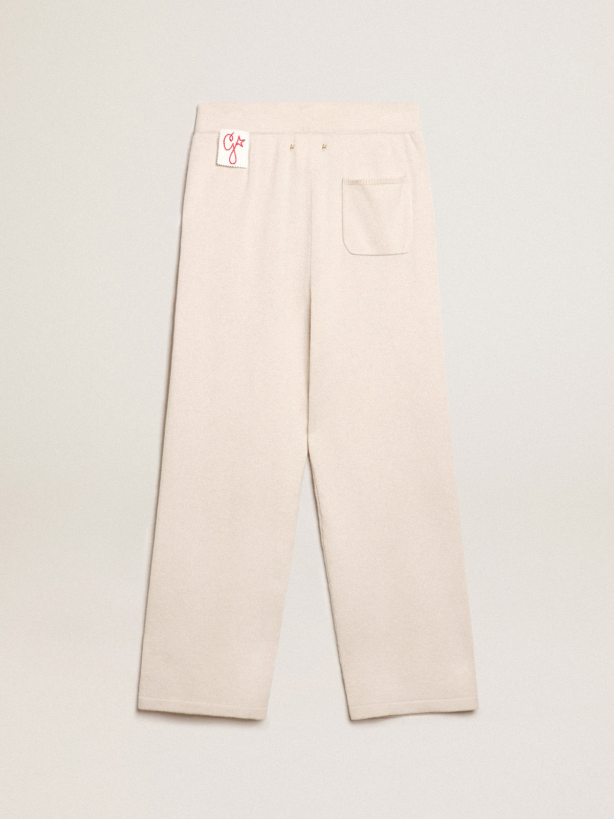Men's white cashmere blend joggers| Golden Goose