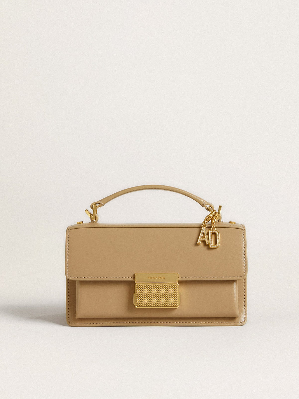 Letter D charm in gold-colored brass with crystals| Golden Goose