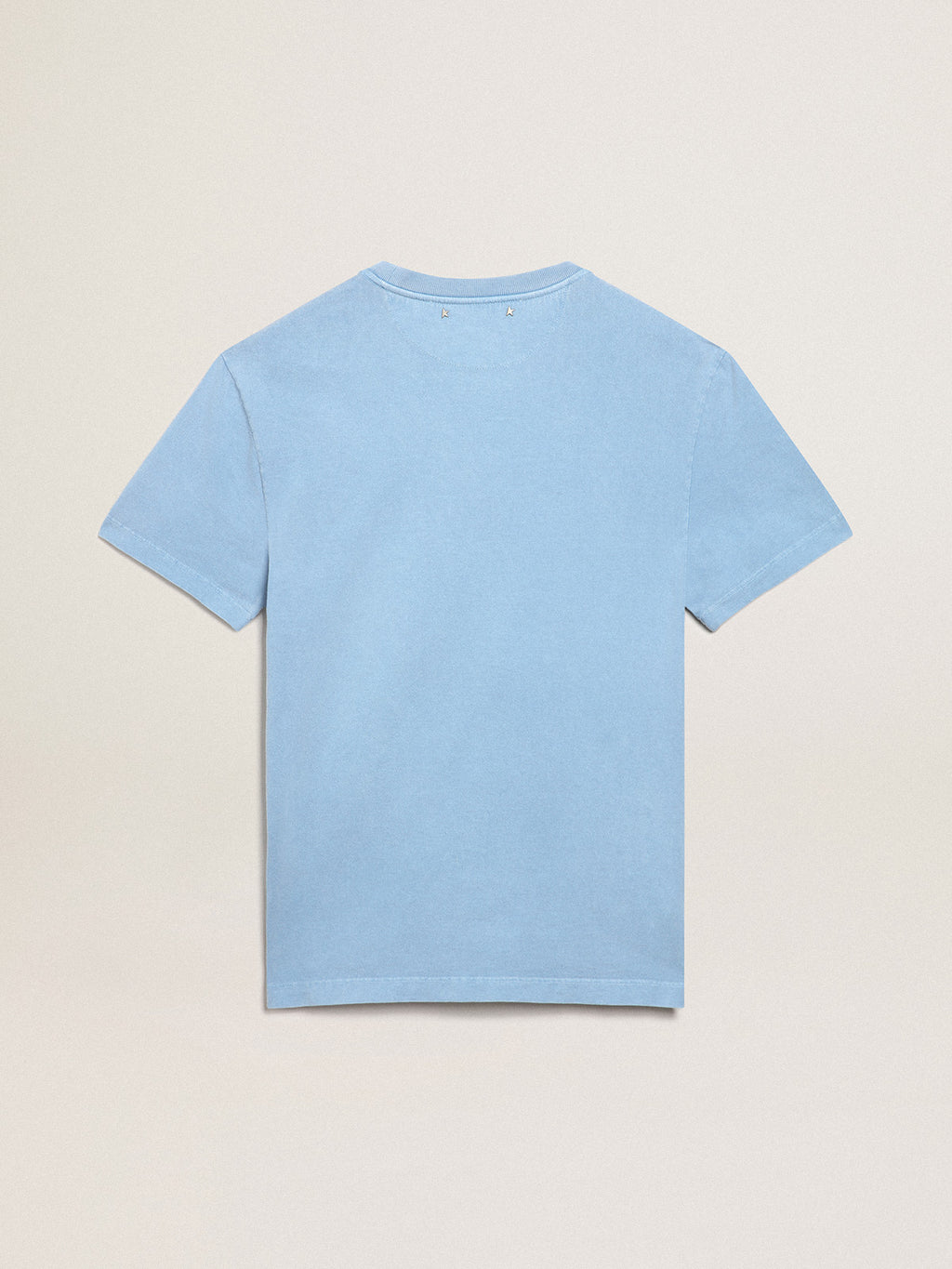 Women's harbor blue T-shirt with print on the front| Golden Goose