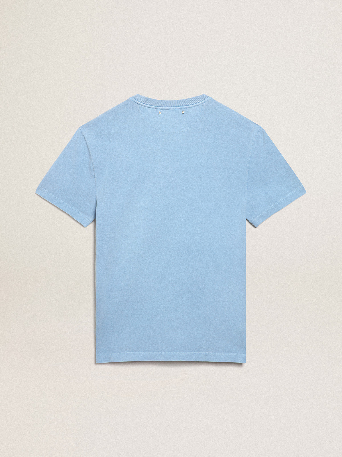 Women's harbor blue T-shirt with print on the front| Golden Goose