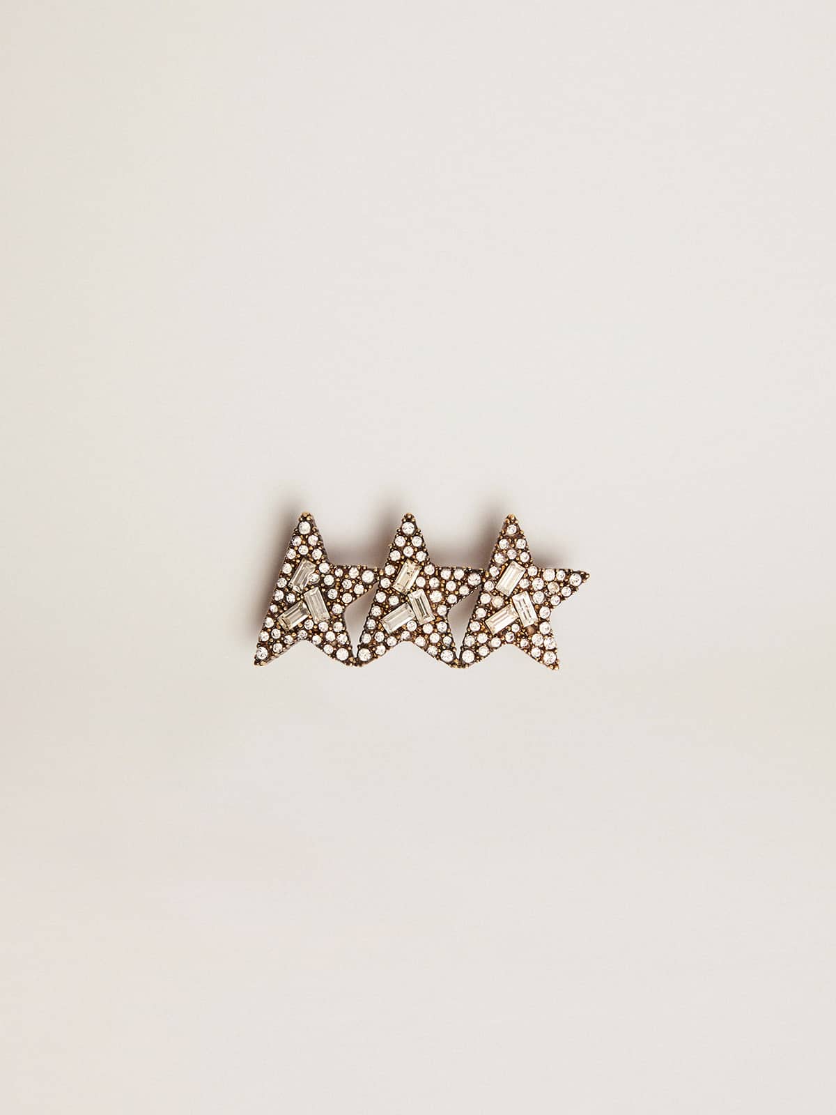 Lace accessory with three antique gold color stars with crystals| Golden Goose