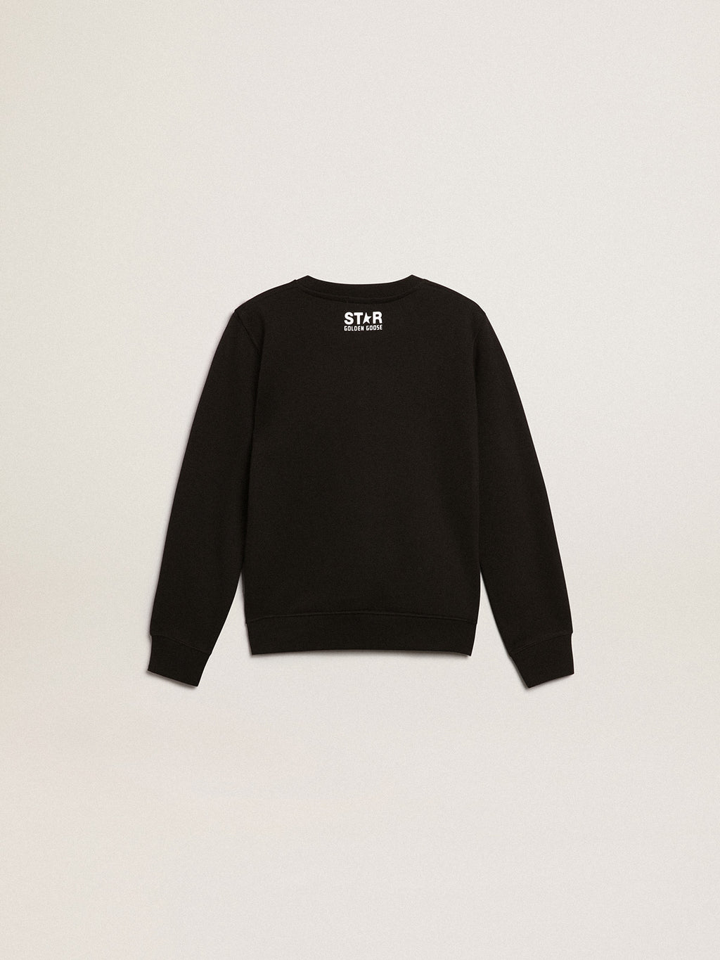 Boys' black sweatshirt with white maxi star on the front| Golden Goose