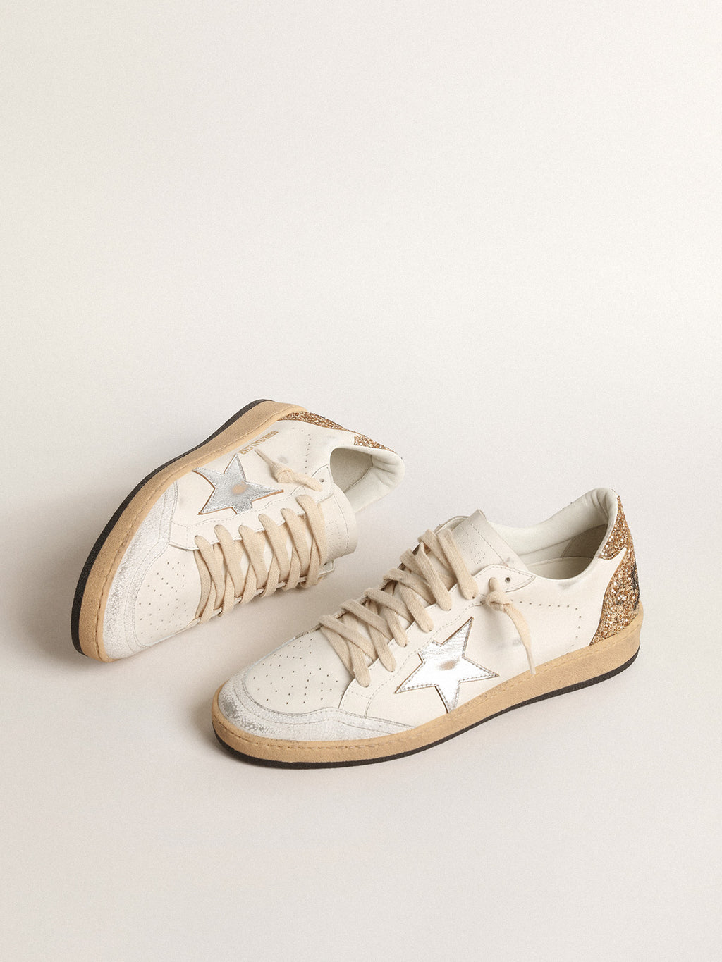 Ball Star with metallic leather star and glitter heel tab| Golden Goose