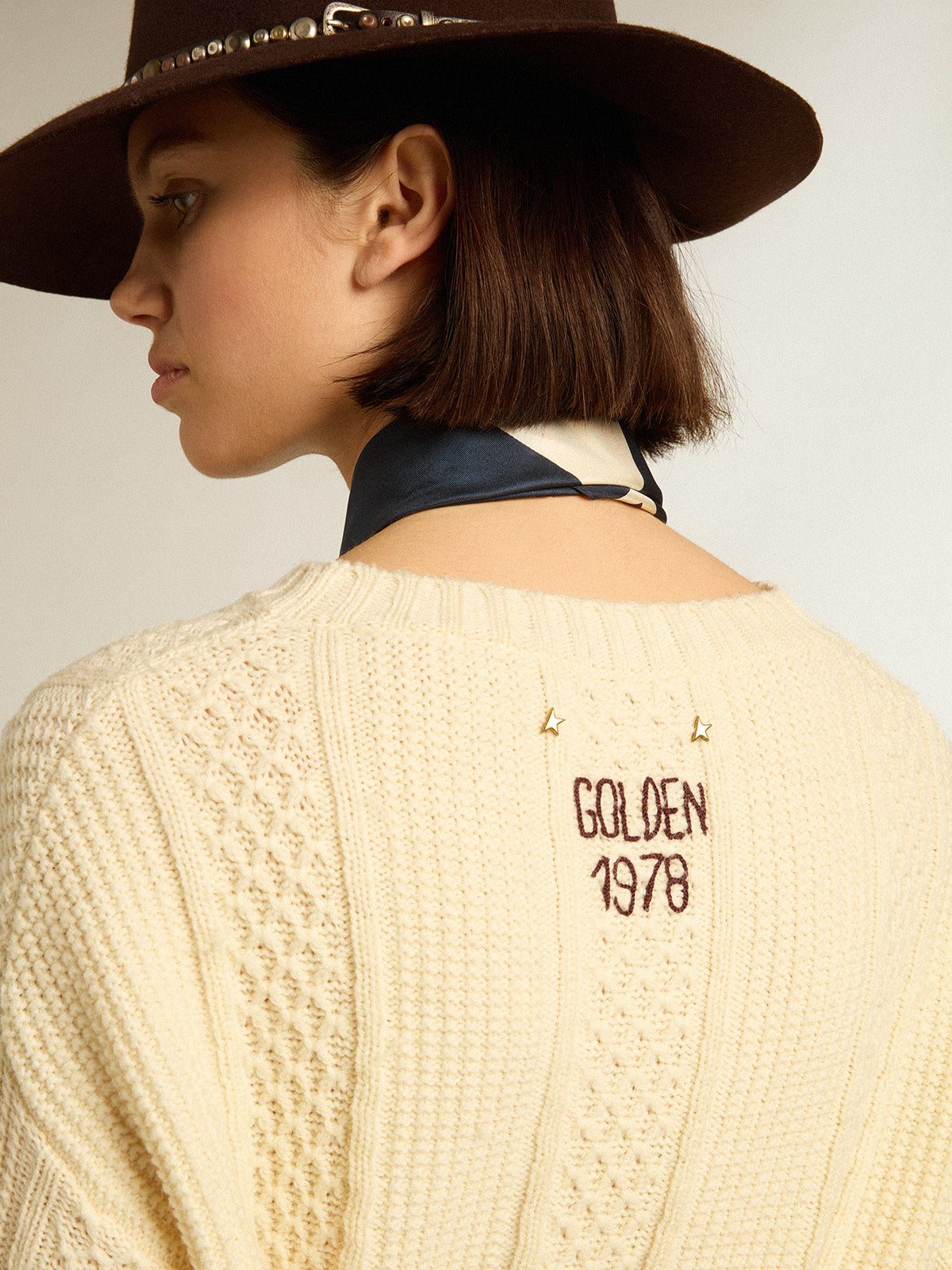 Wool dress with embroidery on the back| Golden Goose