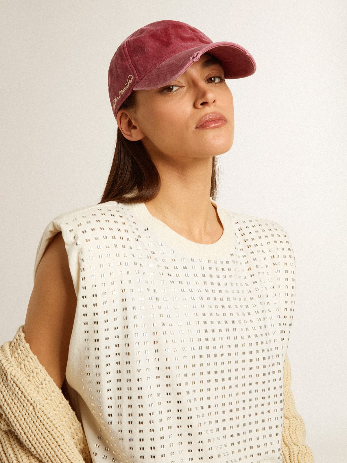 Cotton baseball cap with a lived-in finish| Golden Goose