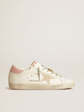 Super-Star LTD with beige suede star and pink heel tab| Golden Goose