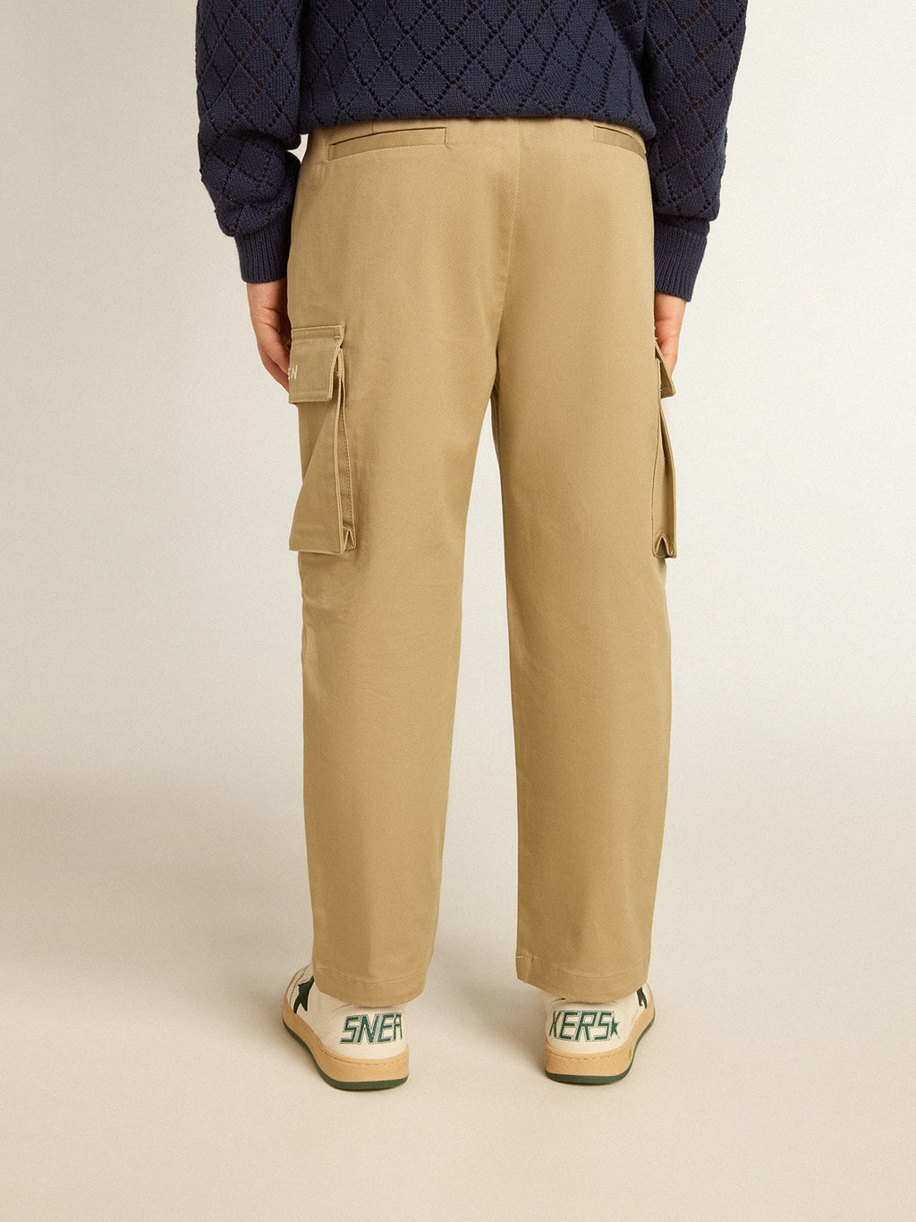Boys' sand-colored cargo pants| Golden Goose