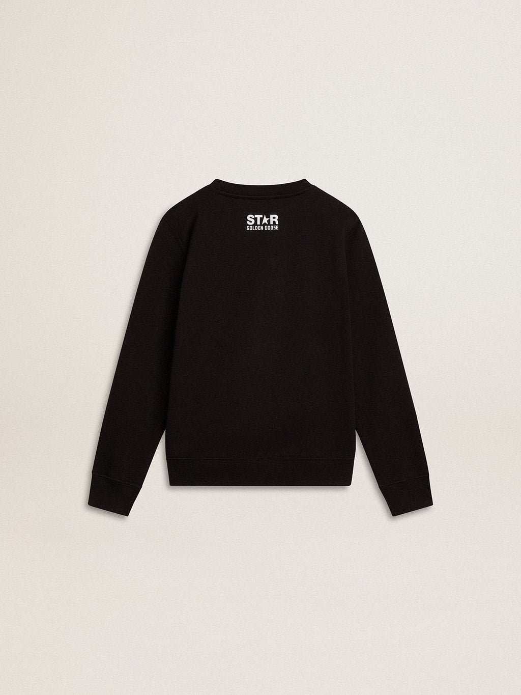 Boys' black sweatshirt with white maxi star on the front| Golden Goose