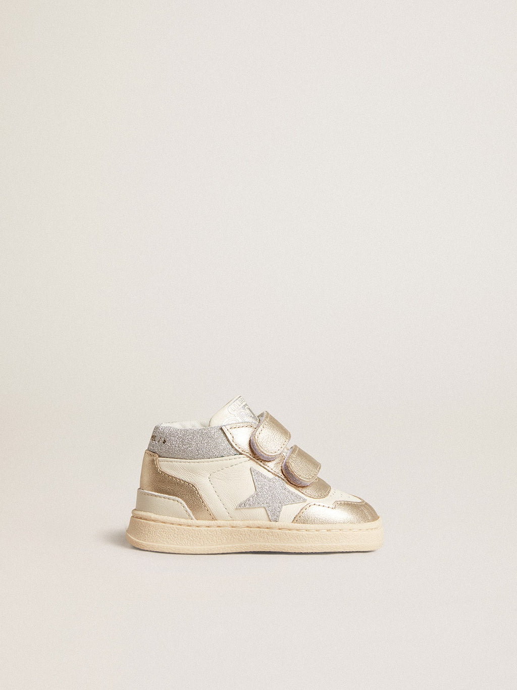 June Junior in nappa and metallic leather inserts with glitter star| Golden Goose