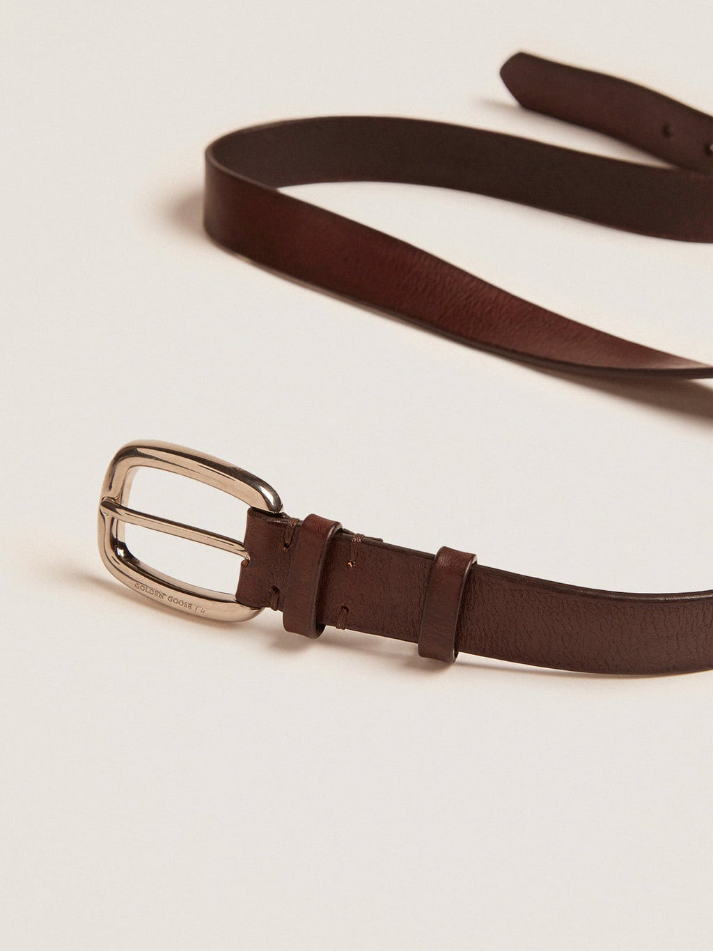 Brown Houston belt in washed leather| Golden Goose