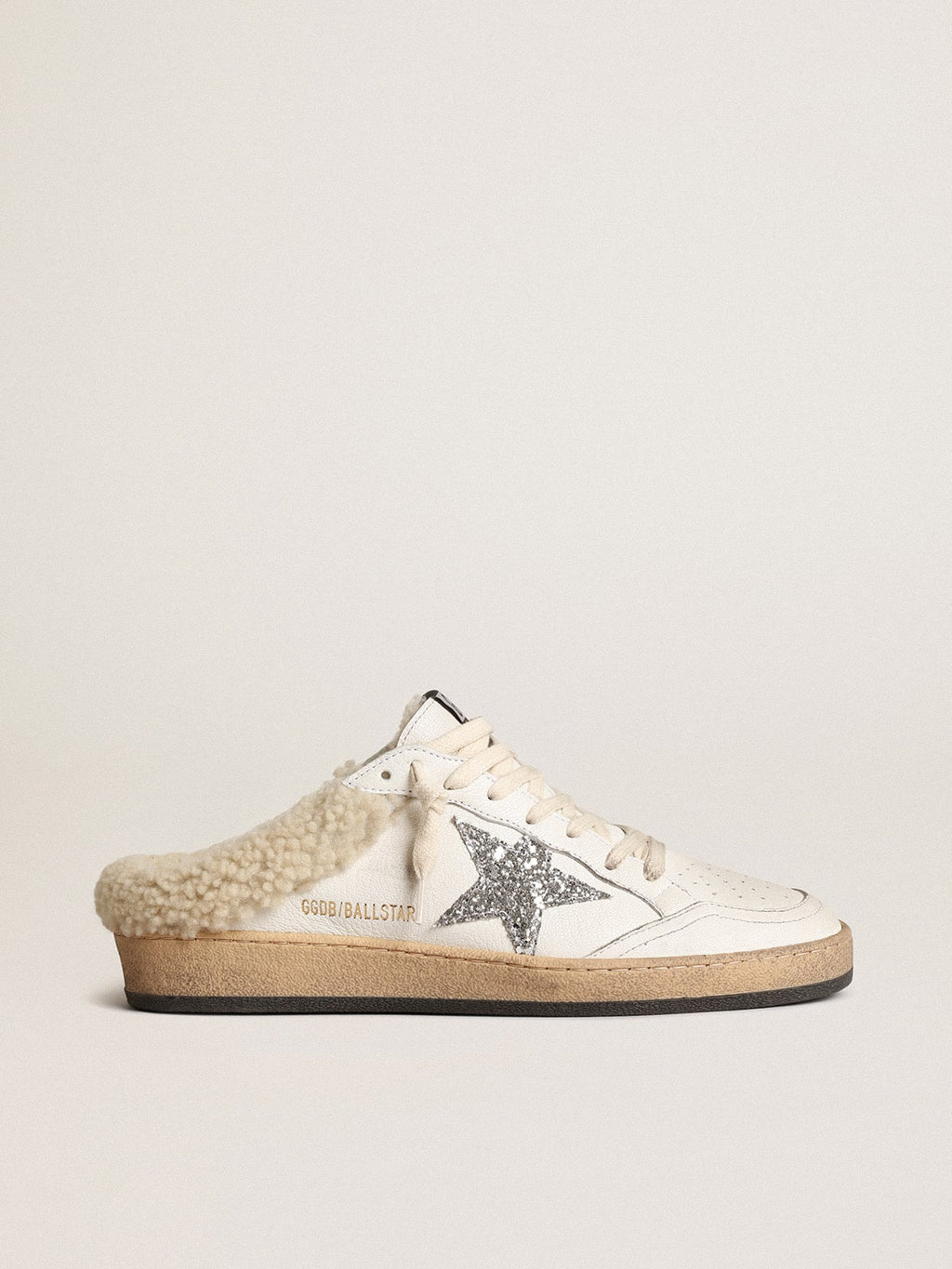 Ball Star Sabots with glitter star and shearling lining| Golden Goose