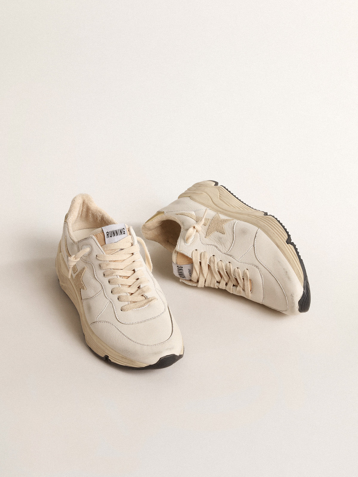 Running Sole LTD in nappa with suede star and gold heel tab| Golden Goose