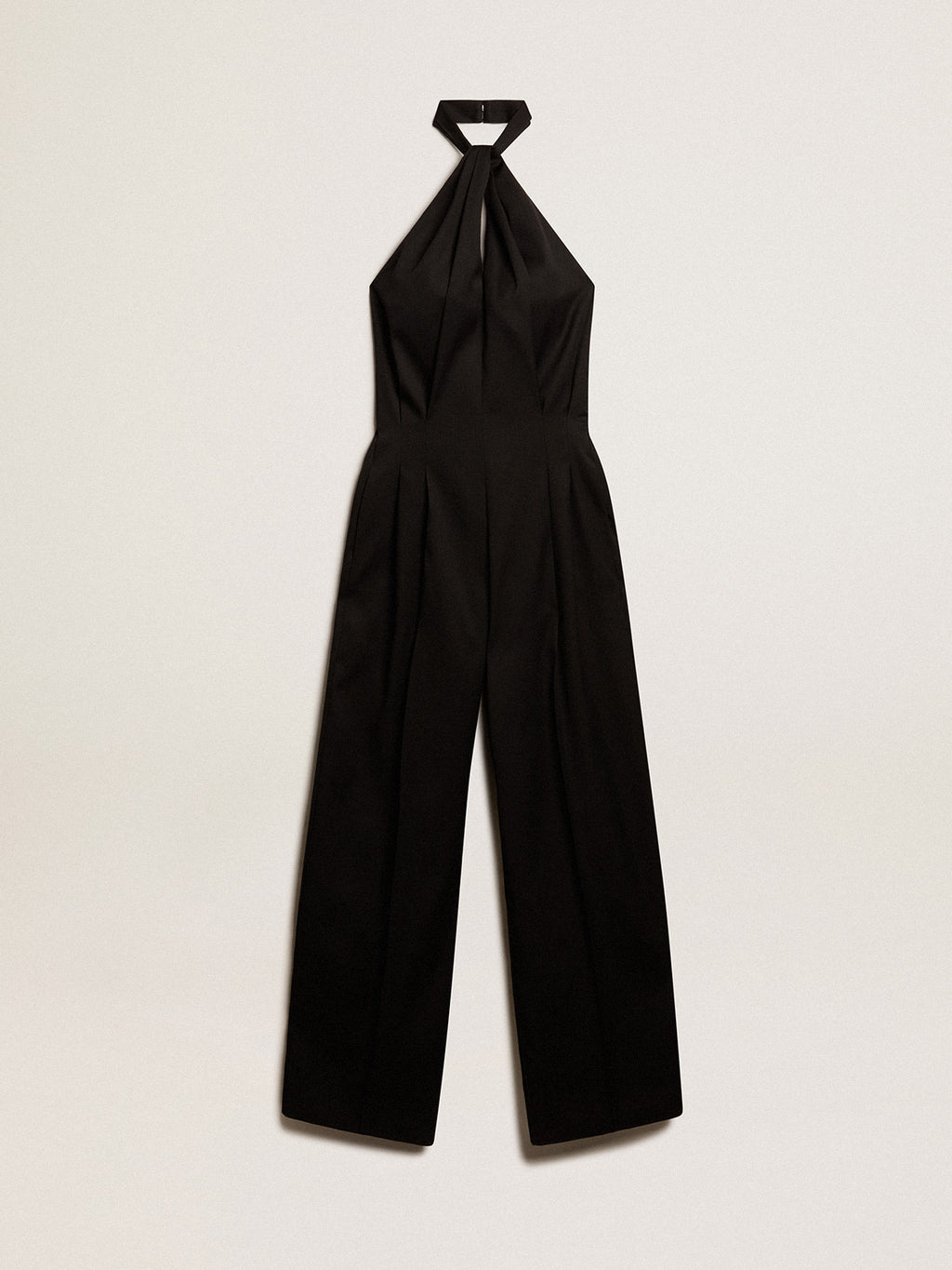 Black wool gabardine jumpsuit| Golden Goose