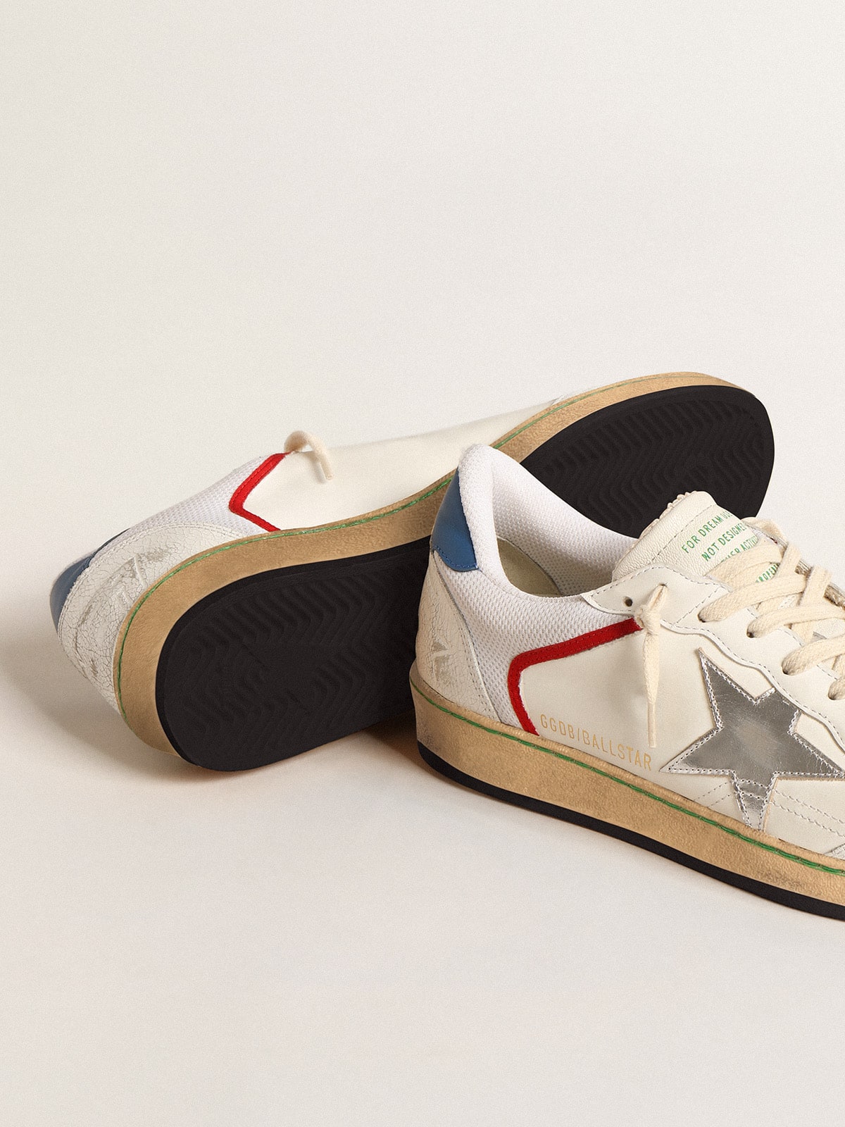 Ball Star in nappa and mesh with silver metallic leather star| Golden Goose