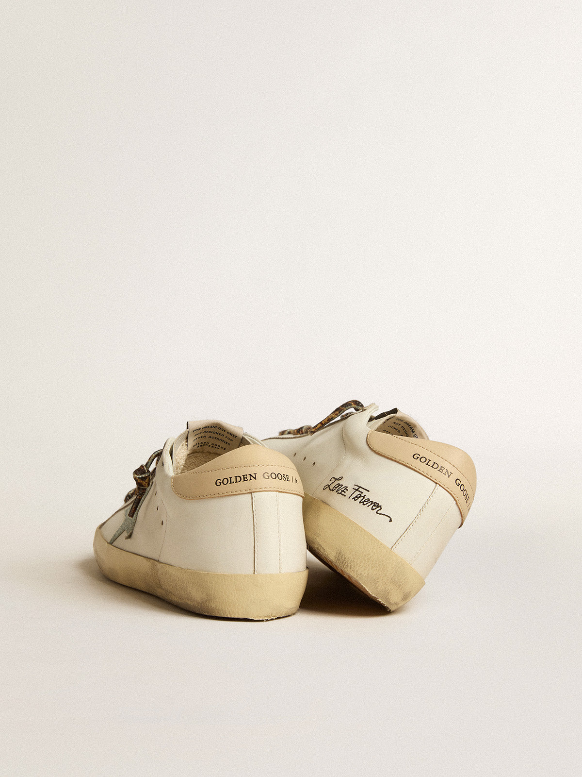 Super-Star with gray glitter star and nude leather heel tab| Golden Goose
