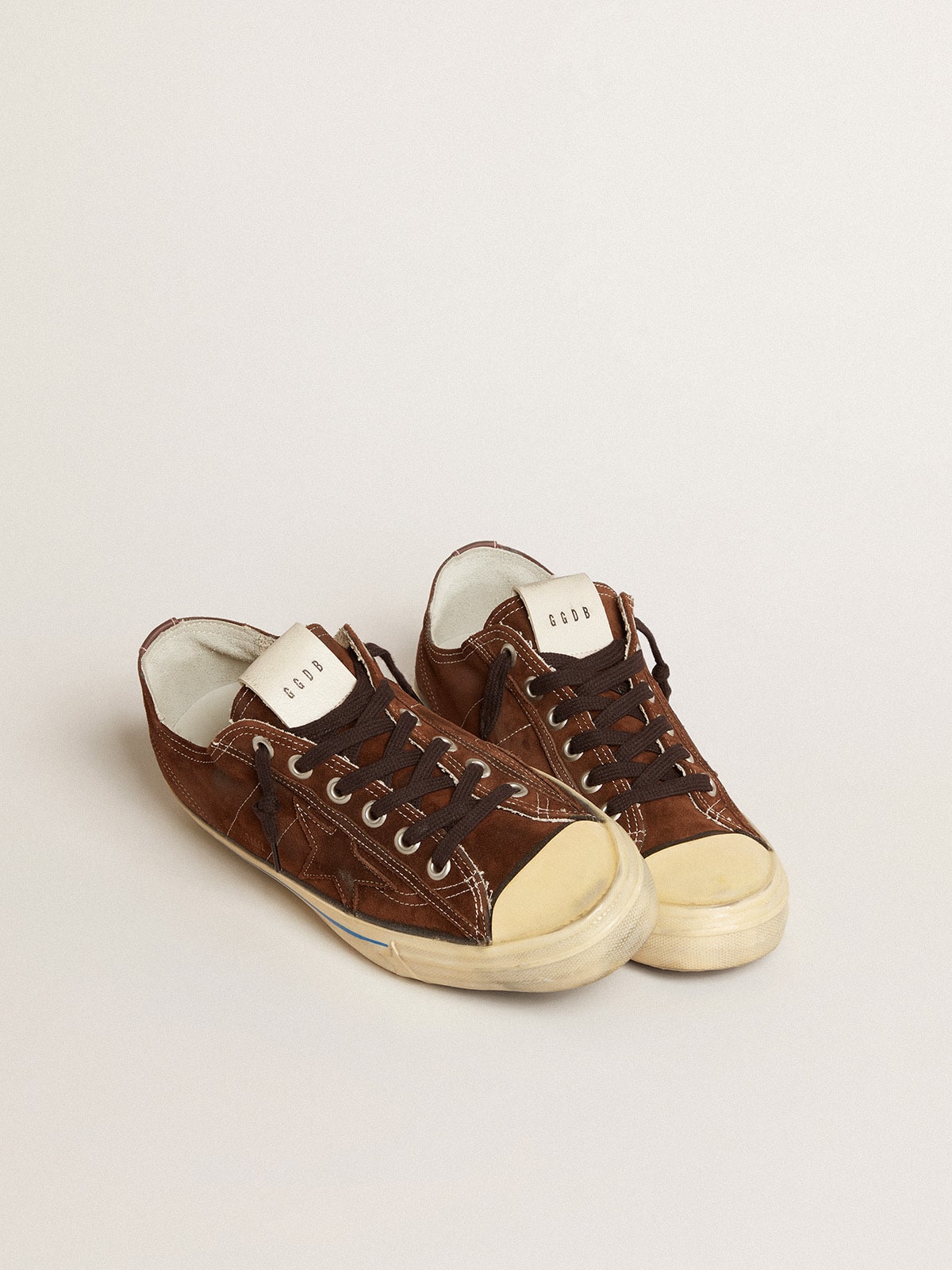 Women's V-Star LTD in suede with brown star| Golden Goose