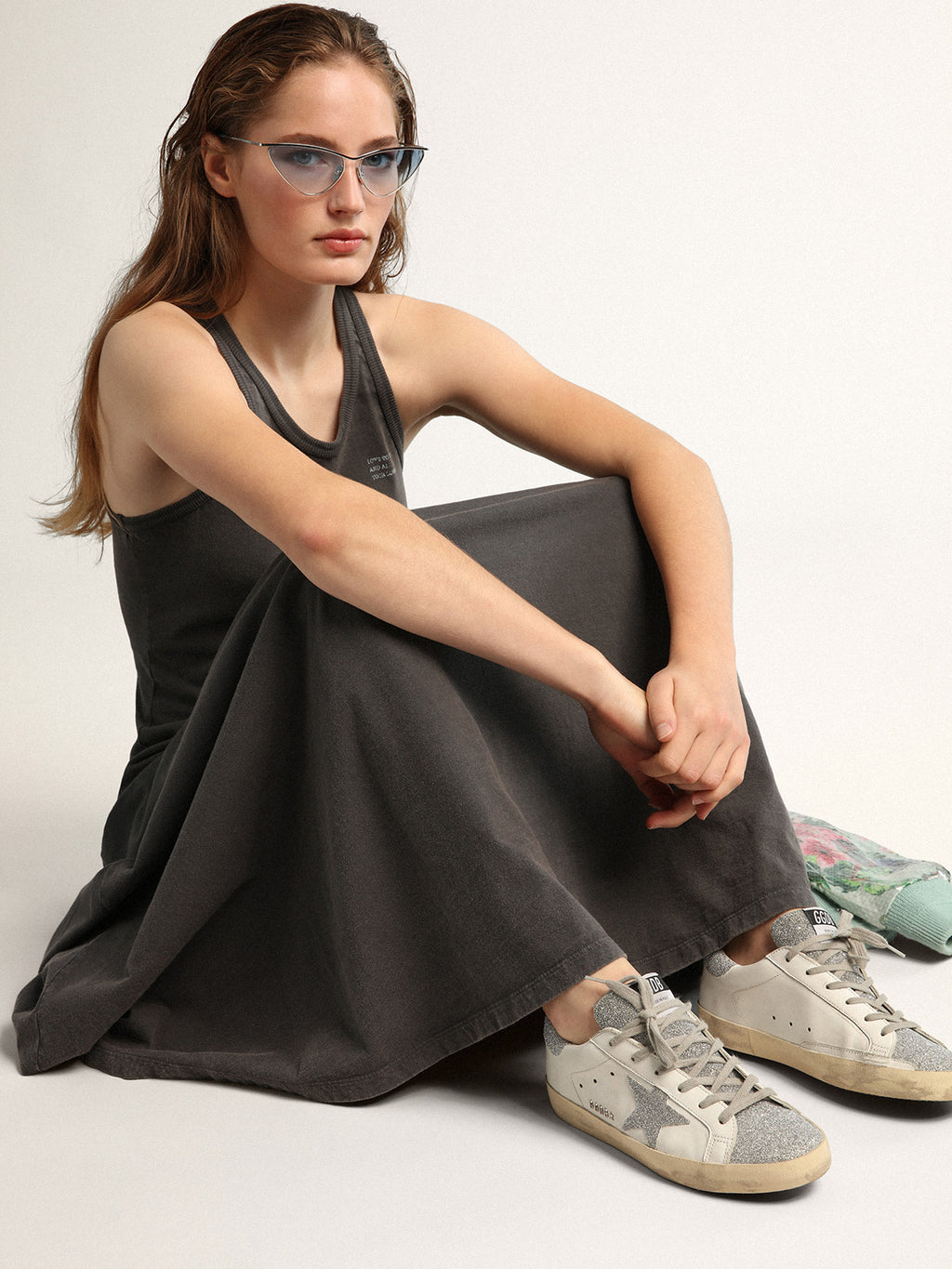 Women's Super-Star with white leather upper and Swarovski inserts| Golden Goose