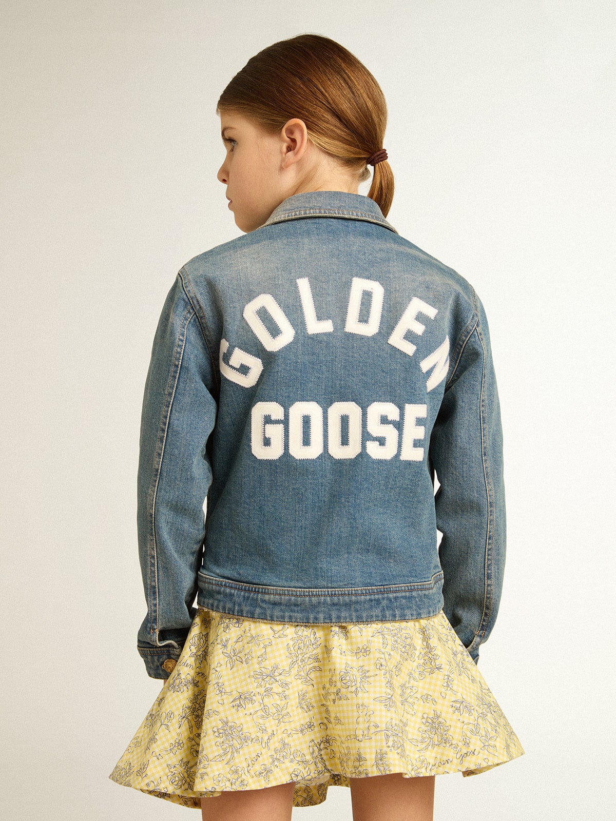 Boys' mid-wash denim jacket| Golden Goose